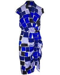 Zero + Maria Cornejo - Printed Draped Silk Midi Dress - Lyst
