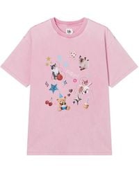 B+ AB - Graphic-Print Bow-Detail T-Shirt - Lyst