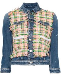 DSquared² - Paint-Splatter Panelled Denim Jacket - Lyst