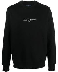 Fred Perry - Logo-Embroidered Crew-Neck Sweatshirt - Lyst