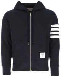 Thom Browne - Pull a capuche bleu marine Classic Full Zip - Lyst