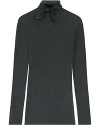 Lemaire - Neck-Tie Long-Sleeve Top - Lyst