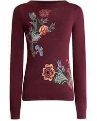 Etro - Jacquard Floral-Embroidered Sweater - Lyst