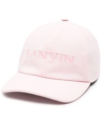 Lanvin - Logo-embroidered Cotton Cap - Lyst