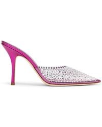 Paris Texas - Crystal-embellished Pointed-toe Mules - Lyst
