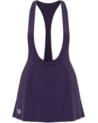 Y-3 - Racer-Back Pleated Mini Dress - Lyst