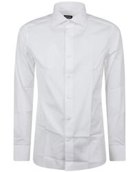 ZEGNA - Spread-Collar Long-Sleeve Shirt - Lyst