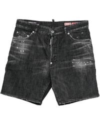 DSquared² - Short Ceinturé À Effet Usé - Lyst