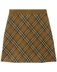 Burberry - Geruite Mini-Rok - Lyst