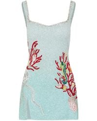 Clio Peppiatt - Into The Ocean Bead-Embellished Mini Dress - Lyst
