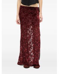 Ann Demeulemeester - Roses Devoré Velvet Maxi Skirt - Lyst