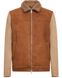 Lardini - Veste En Maille À Col En Peau Lainée - Lyst