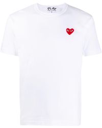 COMME DES GARÇONS PLAY - T-shirt con ricamo cuore - Lyst