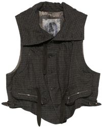 Ziggy Chen - Check-Pattern Panelled Gilet - Lyst