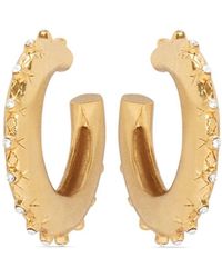 Oscar de la Renta - Crystal-embellished Hoop Earrings - Lyst