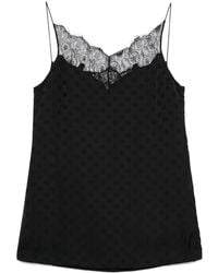 Givenchy - Top Aus Jacquard Und Spitze Mit Polka Dots - Lyst