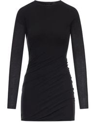 Jil Sander - Long-Sleeve Gathered Mini Dress - Lyst