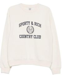 Sporty & Rich - Varsity Crest Logo-Print Cotton Sweatshirt - Lyst