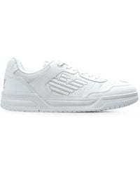 EA7 - Logo-Embossed Leather Sneakers - Lyst