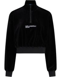 Karl Lagerfeld - Corduroy Half-Zip Sweatshirt - Lyst