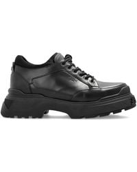 Fendi - Logo-Embossed Leather Derby Shoes - Lyst