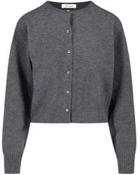 Low Classic - Cropped Wool Cardigan - Lyst