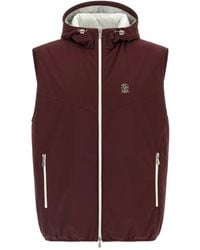 Brunello Cucinelli - Gilet Imbottito Con Cappuccio - Lyst