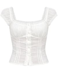 Reformation - Top Alabama Con Ribete De Encaje - Lyst