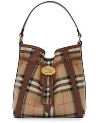 Burberry - Mini Check Bucket Bag - Lyst