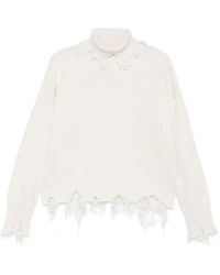 The Seafarer - Stella Frayed-Edges High-Neck Sweater - Lyst