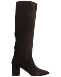 Via Roma 15 - Logo-Plaque Pointed-Toe Knee-High Boots - Lyst