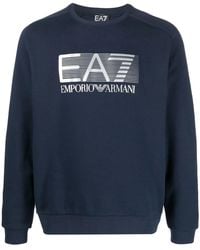 EA7 - Logo-Print Long-Sleeve Sweatshirt - Lyst