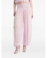 retroféte - Dreamy Lace-Panelled Pleated Trousers - Lyst