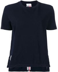 Thom Browne - Rwb Stripe Relaxed Piqué T-Shirt - Lyst