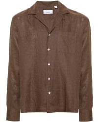 Lardini - Camp-collar Linen Shirt - Lyst