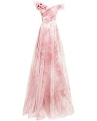 Gemy Maalouf - Off-The-Shoulders Floral Maxi Dress - Lyst
