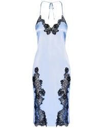 Fleur du Mal - Juliet Lace-Detail Slip Midi Dress - Lyst