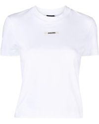 Jacquemus - T-shirt e polo bianche con logo patch - Lyst