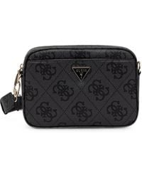 Guess - Monogram-Print Logo-Plaque Shoulder Bag - Lyst