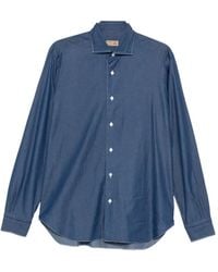 Barba Napoli - Long-Sleeve Spread-Collar Shirt - Lyst
