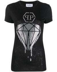 Philipp Plein - Diamond Rhinestone-Embellished T-Shirt - Lyst