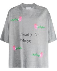 4SDESIGNS - Graphic-Print Drop Shoulder T-Shirt - Lyst