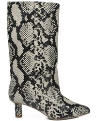 Alysi - Snakeskin-Effect Leather Boots - Lyst