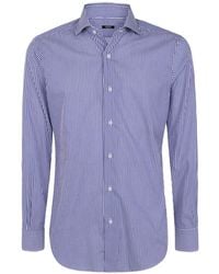 Barba Napoli - Vertical-Stripe Cotton Shirt - Lyst