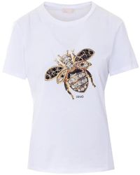 Liu Jo - T-Shirt With Print And Appliqués - Lyst