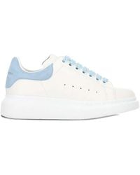 McQueen - Leather Sneaker With Logo - Lyst