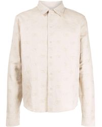 Off-White c/o Virgil Abloh - Logo-jacquard Cotton-linen Shirt - Lyst