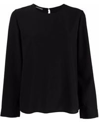 Emporio Armani - Long-Sleeve Silk Top - Lyst