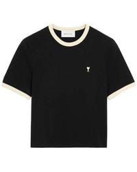Ami Paris - Contrasted Cotton T-Shirt With Ami De Coeur - Lyst