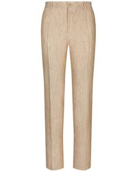 Dolce & Gabbana - Tapered-Hose Aus Leinen - Lyst
